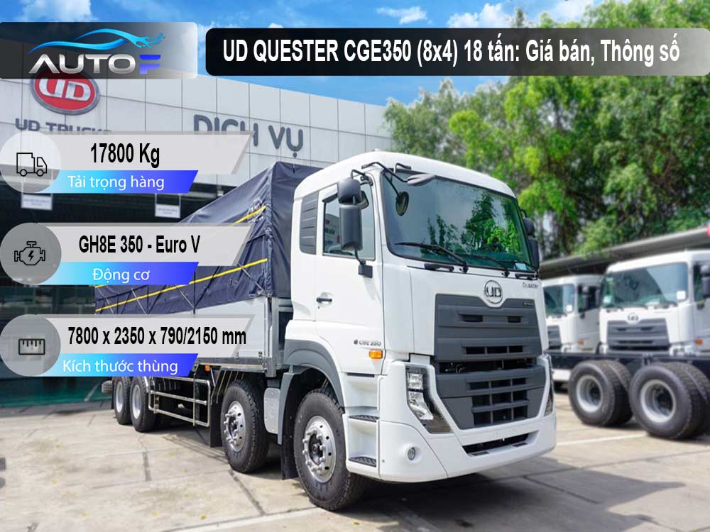 UD QUESTER CGE350 (8x4) 18 tấn: Giá bán, Thông số